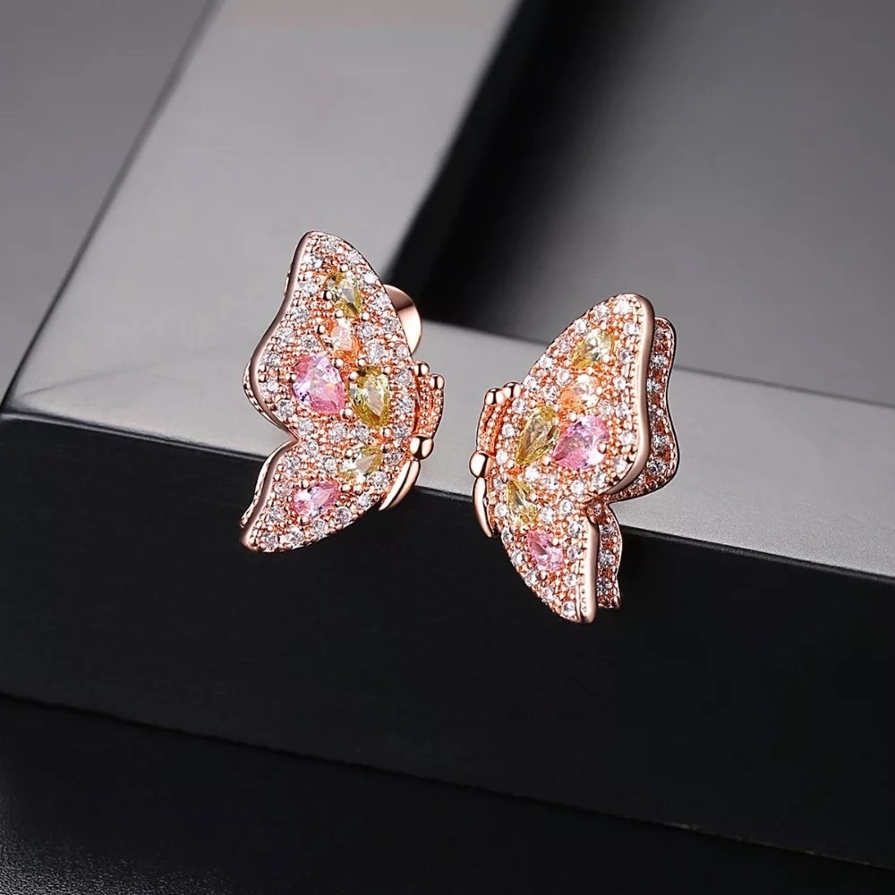 Elegant Butterfly Crystal Earrings